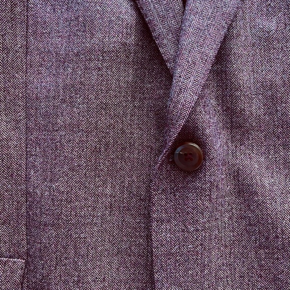 August McGregor Cranberry Herringbone Wool Sport Coat - 38 - Picture 3 of 5